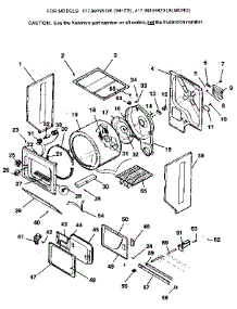 Dryer, Cabinet, Drum, Heater parts for Kenmore Washer Dryer Combo 417.99195120 (41799195120, 417 99195120) from AppliancePartsPros.com