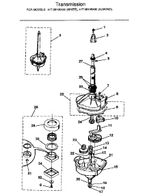 Transmission parts for Kenmore Washer Dryer Combo 417.99195800 (41799195800, 417 99195800) from AppliancePartsPros.com
