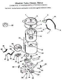 Washer-Tubs, Hoses, Motor parts for Kenmore Washer Dryer Combo 417.99195820 (41799195820, 417 99195820) from AppliancePartsPros.com