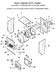Dryer, Cabinet, Drum, Heater parts for Kenmore Washer Dryer Combo 417.99370800 (41799370800, 417 99370800) from AppliancePartsPros.com