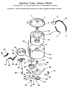 Washer-Tubs, Hoses, Motor parts for Kenmore Washer Dryer Combo 417.99370800 (41799370800, 417 99370800) from AppliancePartsPros.com