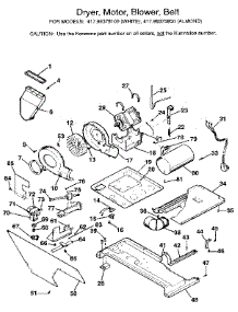 Dryer, Motor, Blower, Belt parts for Kenmore Washer Dryer Combo 417.99375100 (41799375100, 417 99375100) from AppliancePartsPros.com