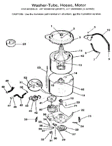 Washer-Tubs, Hoses, Motor parts for Kenmore Washer Dryer Combo 417.99390100 (41799390100, 417 99390100) from AppliancePartsPros.com