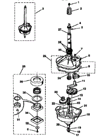 Transmission parts for Kenmore Washer Dryer Combo 417.99390810 (41799390810, 417 99390810) from AppliancePartsPros.com