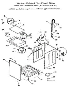 Top And Cabinet parts for Kenmore Washer Dryer Combo 417.99395100 (41799395100, 417 99395100) from AppliancePartsPros.com