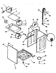 Washer-Cabinet, Top Panel, Base parts for Kenmore Washer Dryer Combo 417.99395120 (41799395120, 417 99395120) from AppliancePartsPros.com