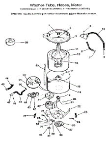 Tub, Basket, And Agitator parts for Kenmore Washer Dryer Combo 417.99395800 (41799395800, 417 99395800) from AppliancePartsPros.com