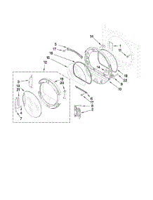 Door Parts parts for Kenmore Dryer 110.87721701 (11087721701, 110 87721701) from AppliancePartsPros.com
