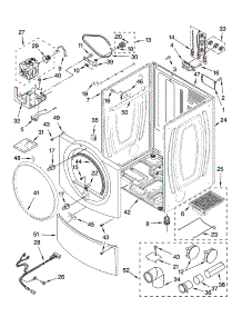 Cabinet Parts parts for Kenmore Dryer 110.87727702 (11087727702, 110 87727702) from AppliancePartsPros.com