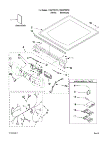 Top And Console Parts parts for Kenmore Dryer 110.87729701 (11087729701, 110 87729701) from AppliancePartsPros.com