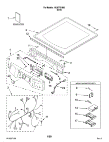 Top And Console Parts parts for Kenmore Dryer 110.87751800 (11087751800, 110 87751800) from AppliancePartsPros.com