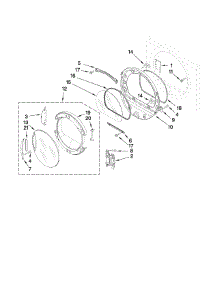 Door Parts parts for Kenmore Dryer 110.87751801 (11087751801, 110 87751801) from AppliancePartsPros.com