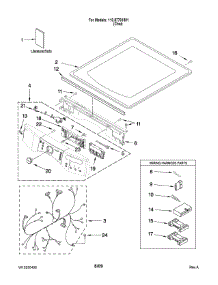 Top And Console Parts parts for Kenmore Dryer 110.87761801 (11087761801, 110 87761801) from AppliancePartsPros.com