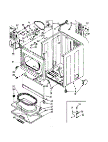 Cabinet Parts parts for Kenmore Dryer 110.87781600 (11087781600, 110 87781600) from AppliancePartsPros.com