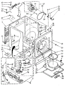 Cabinet parts for Sears Dryer 11087860100 from AppliancePartsPros.com
