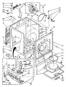 Cabinet Parts parts for Kenmore Dryer 110.87864100 (11087864100, 110 87864100) from AppliancePartsPros.com