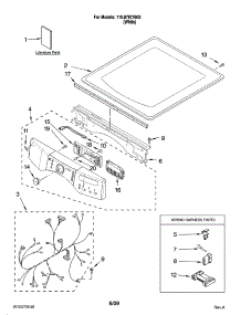 Top And Console Parts parts for Kenmore Dryer 110.87872603 (11087872603, 110 87872603) from AppliancePartsPros.com