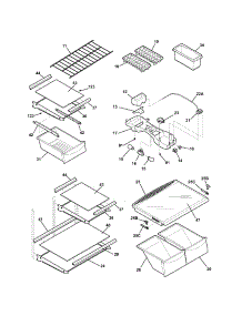 Shelves parts for Kenmore Refrigerator 253.64830400 (25364830400, 253 64830400) from AppliancePartsPros.com