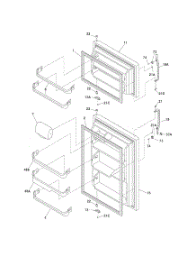 Door parts for Kenmore Refrigerator 253.64830402 (25364830402, 253 64830402) from AppliancePartsPros.com
