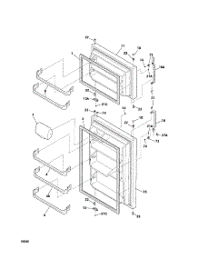 Door parts for Kenmore Refrigerator 253.6580250A (2536580250A, 253 6580250A) from AppliancePartsPros.com