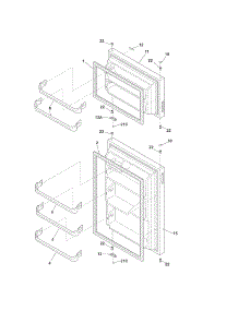 Door parts for Kenmore Refrigerator 253.61722013 (25361722013, 253 61722013) from AppliancePartsPros.com