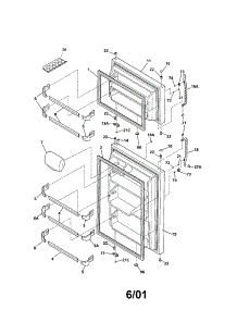 Door parts for Kenmore Refrigerator 253.61792102 (25361792102, 253 61792102) from AppliancePartsPros.com