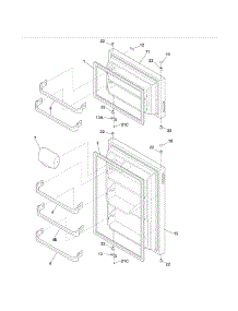 Doors parts for Kenmore Refrigerator 253.6181201A (2536181201A, 253 6181201A) from AppliancePartsPros.com