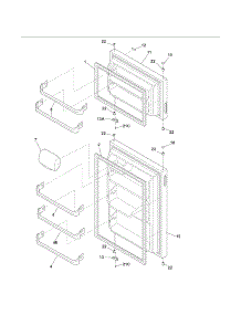 Door parts for Kenmore Refrigerator 253.61814012 (25361814012, 253 61814012) from AppliancePartsPros.com