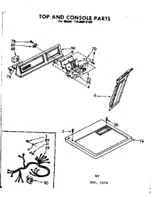 Top And Console Parts parts for Kenmore Dryer 110.86015100 (11086015100, 110 86015100) from AppliancePartsPros.com