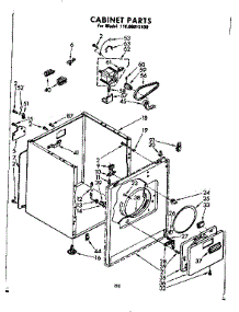 Cabinet Parts parts for Kenmore Dryer 110.86015100 (11086015100, 110 86015100) from AppliancePartsPros.com