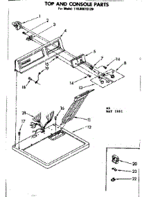 Top And Console Parts parts for Kenmore Dryer 110.86015120 (11086015120, 110 86015120) from AppliancePartsPros.com