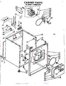 Cabinet Parts parts for Kenmore Dryer 110.86015120 (11086015120, 110 86015120) from AppliancePartsPros.com