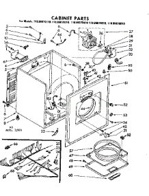 Cabinet Parts parts for Kenmore Dryer 110.86070110 (11086070110, 110 86070110) from AppliancePartsPros.com