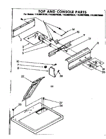 Top And Console Parts parts for Kenmore Dryer 110.86070800 (11086070800, 110 86070800) from AppliancePartsPros.com