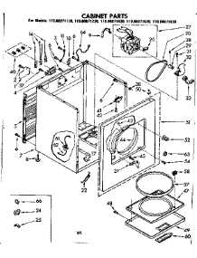 Cabinet Parts parts for Kenmore Dryer 110.86071230 (11086071230, 110 86071230) from AppliancePartsPros.com
