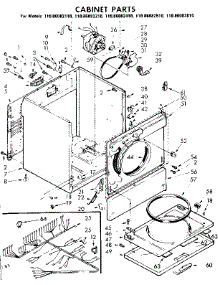 Cabinet Parts parts for Kenmore Dryer 110.86082410 (11086082410, 110 86082410) from AppliancePartsPros.com