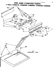 Top And Console Parts parts for Kenmore Dryer 110.86082800 (11086082800, 110 86082800) from AppliancePartsPros.com