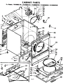 Cabinet Parts parts for Kenmore Dryer 110.86082820 (11086082820, 110 86082820) from AppliancePartsPros.com