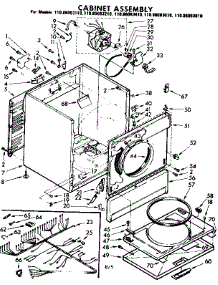 Cabinet Parts parts for Kenmore Dryer 110.86093610 (11086093610, 110 86093610) from AppliancePartsPros.com