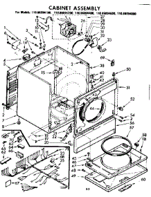 Cabinet Assembly parts for Kenmore Dryer 110.86094100 (11086094100, 110 86094100) from AppliancePartsPros.com