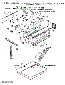 Top And Console Parts parts for Kenmore Dryer 110.86094150 (11086094150, 110 86094150) from AppliancePartsPros.com