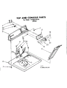 Top And Console Parts parts for Kenmore Dryer 110.86130110 (11086130110, 110 86130110) from AppliancePartsPros.com