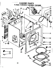 Cabinet Parts parts for Kenmore Dryer 110.86160100 (11086160100, 110 86160100) from AppliancePartsPros.com