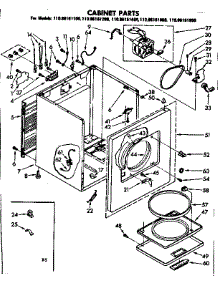 Cabinet Parts parts for Kenmore Dryer 110.86161100 (11086161100, 110 86161100) from AppliancePartsPros.com