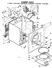 Cabinet Parts parts for Kenmore Dryer 110.86163400 (11086163400, 110 86163400) from AppliancePartsPros.com