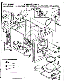 Cabinet Parts parts for Kenmore Dryer 110.86165100 (11086165100, 110 86165100) from AppliancePartsPros.com