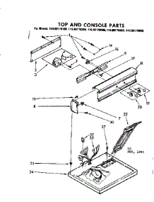 Top And Console Parts parts for Kenmore Dryer 110.86170100 (11086170100, 110 86170100) from AppliancePartsPros.com