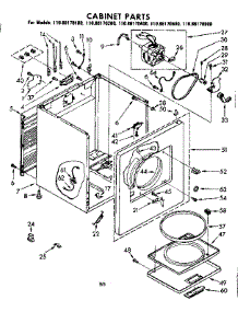 Cabinet Parts parts for Kenmore Dryer 110.86170800 (11086170800, 110 86170800) from AppliancePartsPros.com