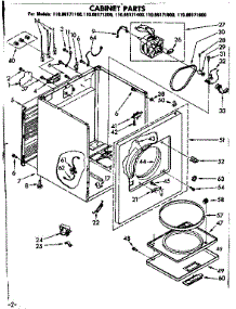 Cabinet Parts parts for Kenmore Dryer 110.86171400 (11086171400, 110 86171400) from AppliancePartsPros.com