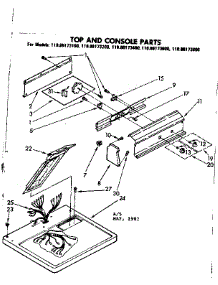 Top And Console Parts parts for Kenmore Dryer 110.86173200 (11086173200, 110 86173200) from AppliancePartsPros.com